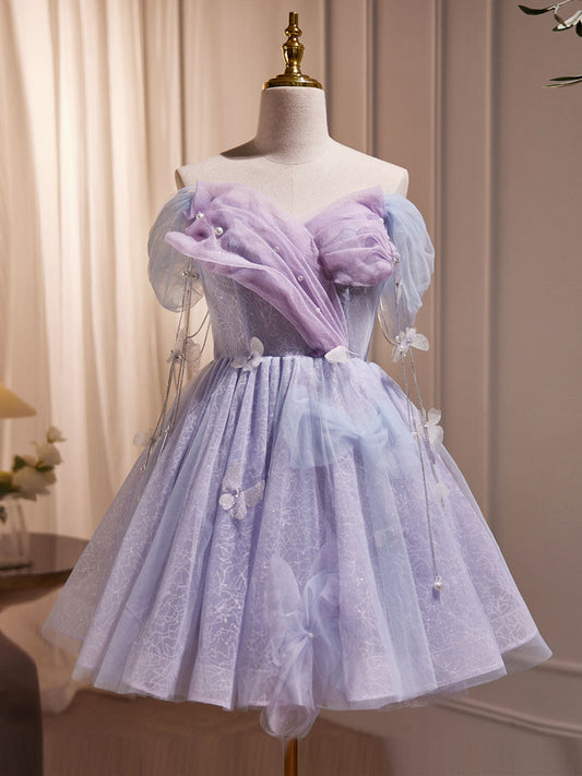 Dressime Vintage A-Line Off The Shoulder Tulle Short Party Dress