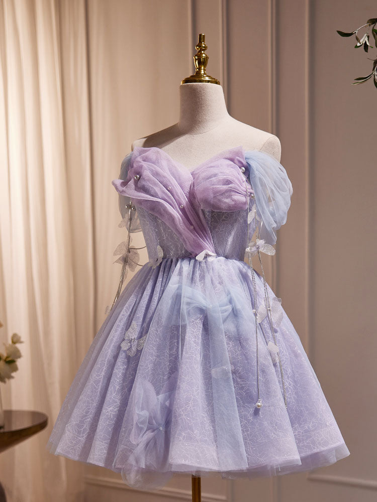 Dressime Vintage A-Line Off The Shoulder Tulle Short Party Dress