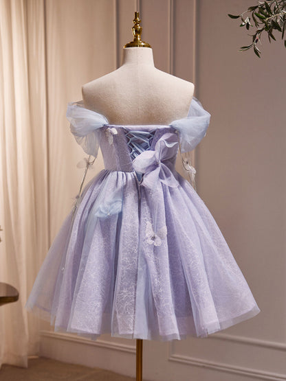Dressime Vintage A-Line Off The Shoulder Tulle Short Party Dress