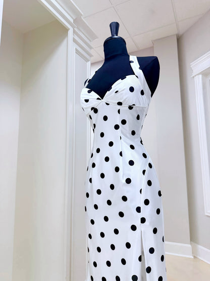 Dressime Mermaid Halter Polka Dots Long Prom Dress