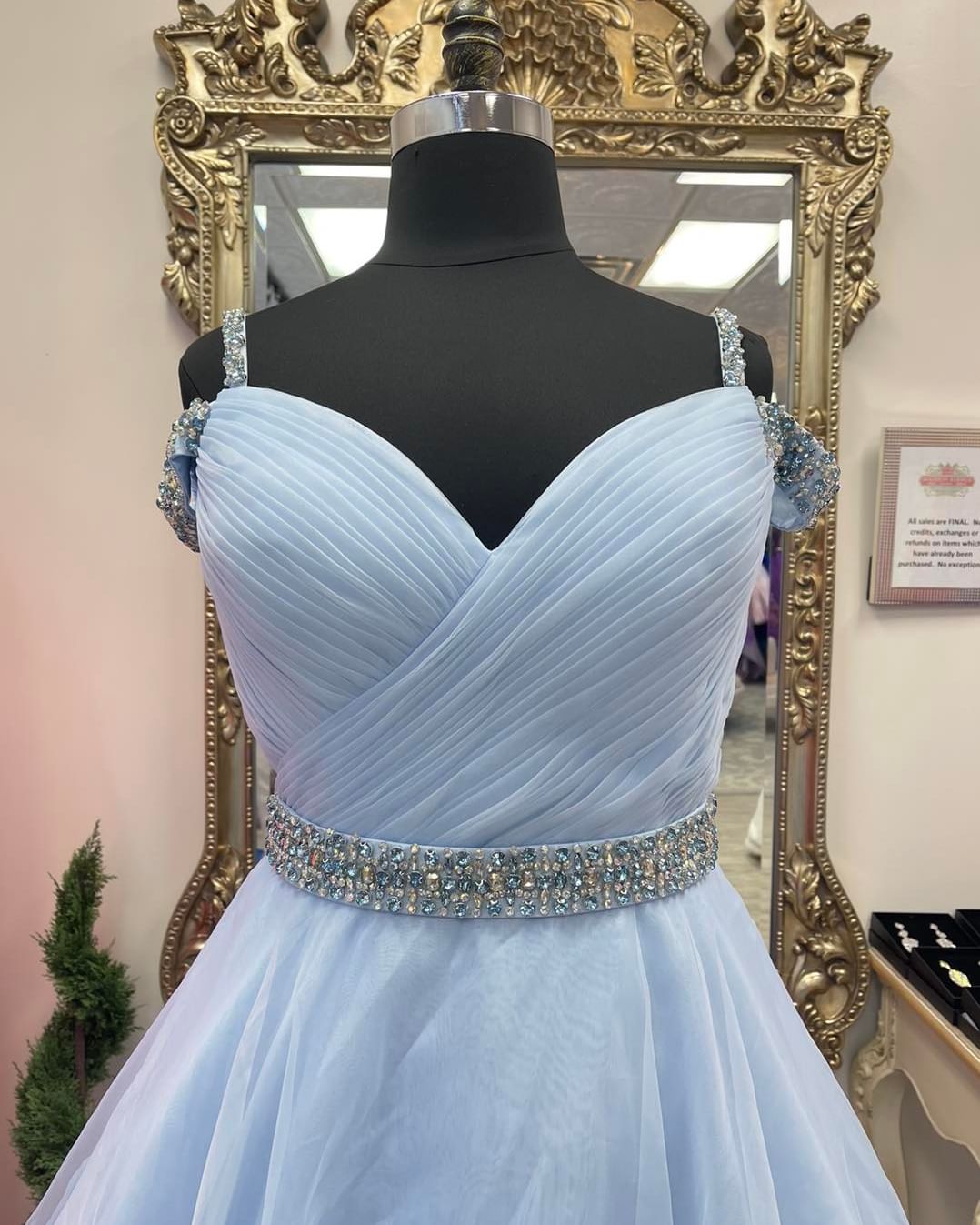 Dressime A-Line Beaded Cold-Shoulder Prom Dress With Beaded dressime