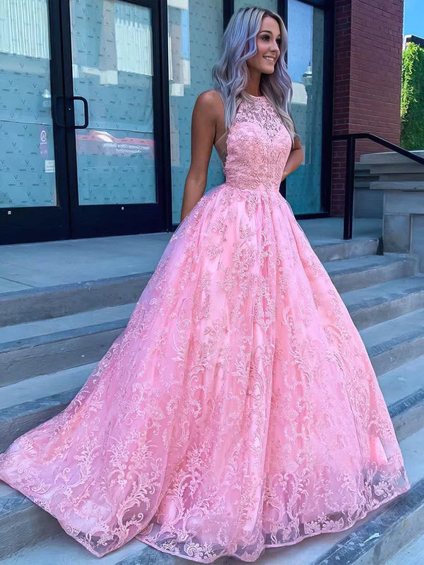 Dressime A Line Scoop Neck Tulle Beaded Prom Dress With Appliques dressime Dressime A Line Scoop Neck Tulle Beaded Prom Dress With Appliques dressime