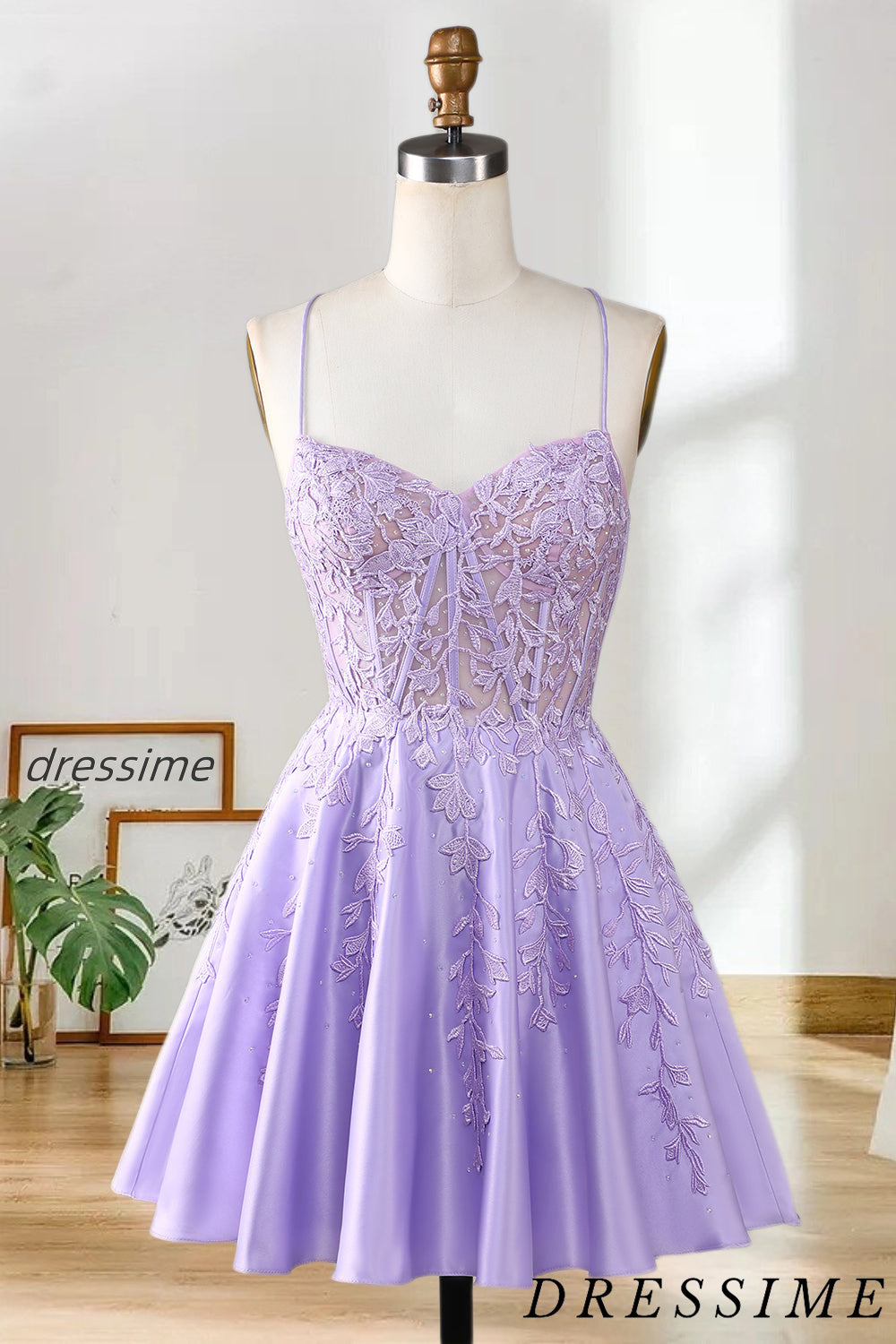 navy blue dress for baby girl Dressime A Line Spaghetti Straps Corset Satin Homecoming Dress Appliqu –  dressime