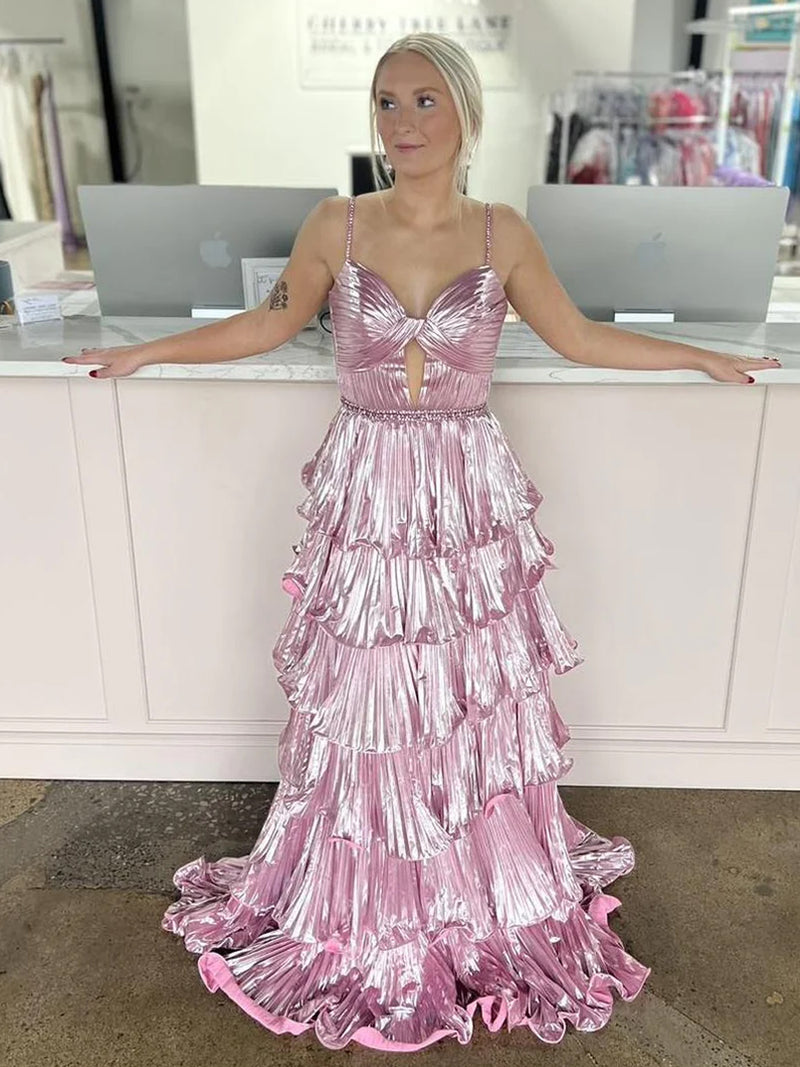 metallic tiered maxi dress Sabina Musyev Helena Metallic Tiered Maxi Dress