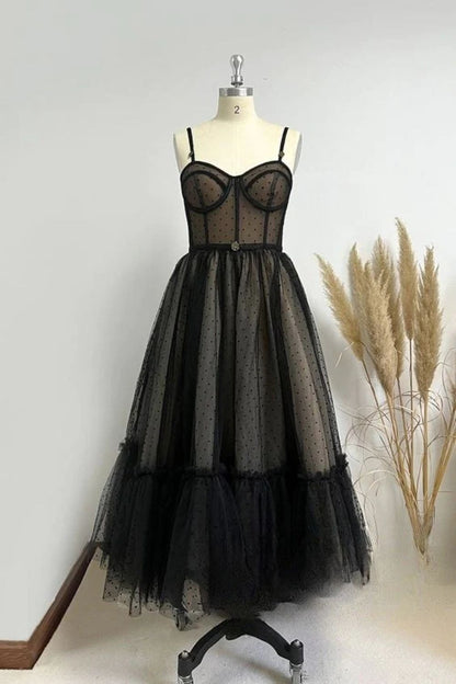 Dressime A Line Spaghetti Straps Tulle Homecoming Dresses dressime
