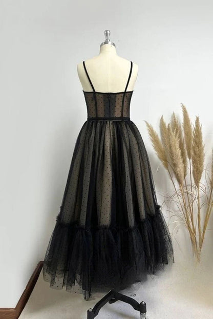 Dressime A Line Spaghetti Straps Tulle Homecoming Dresses dressime