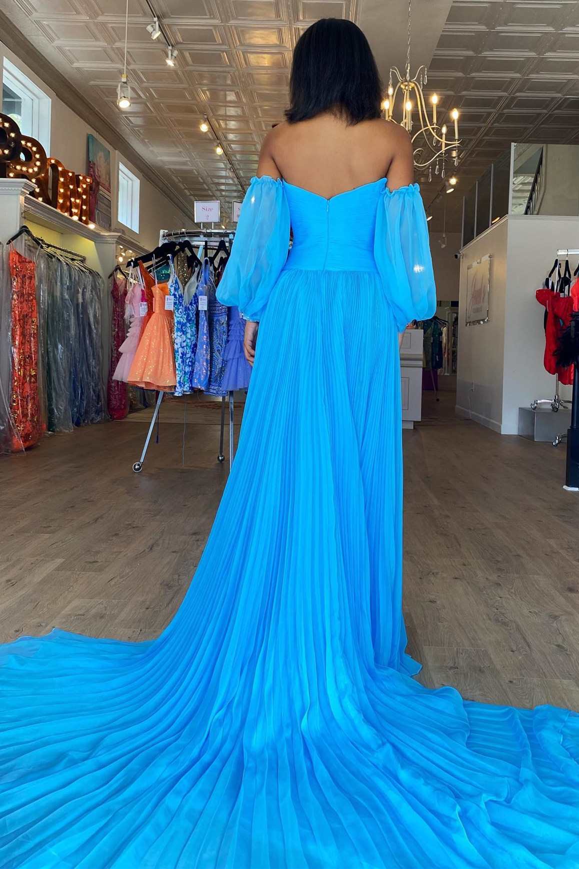 Dressime A Line Strapless Beaded Cutout Slit Long Prom Dress with Ball dressime Dressime A Line Strapless Beaded Cutout Slit Long Prom Dress with Ball dressime
