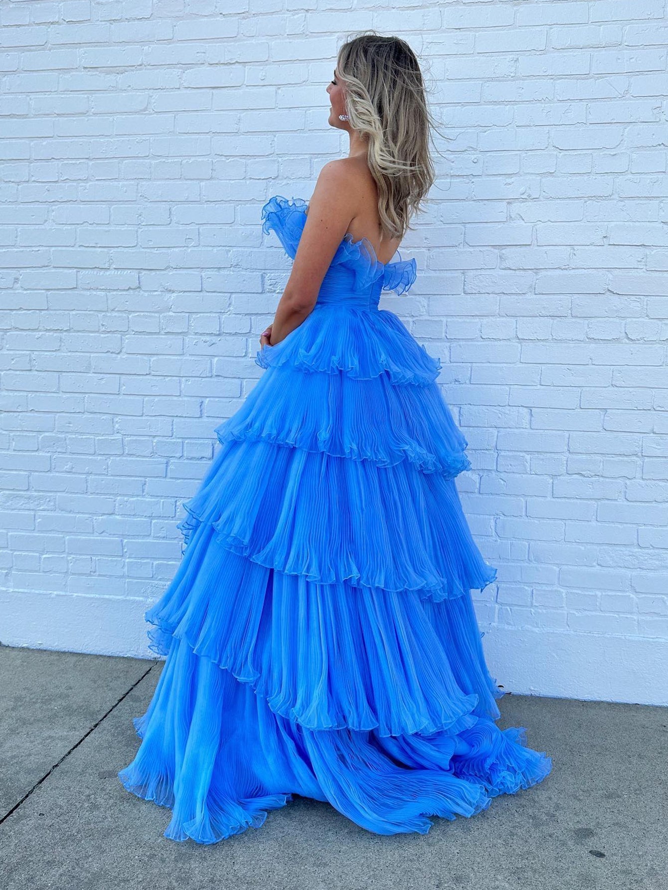 Dressime A Line Strapless Princess Tulle Tiered Layers Ruffles Long Pr dressime Dressime A Line Strapless Princess Tulle Tiered Layers Ruffles Long Pr dressime
