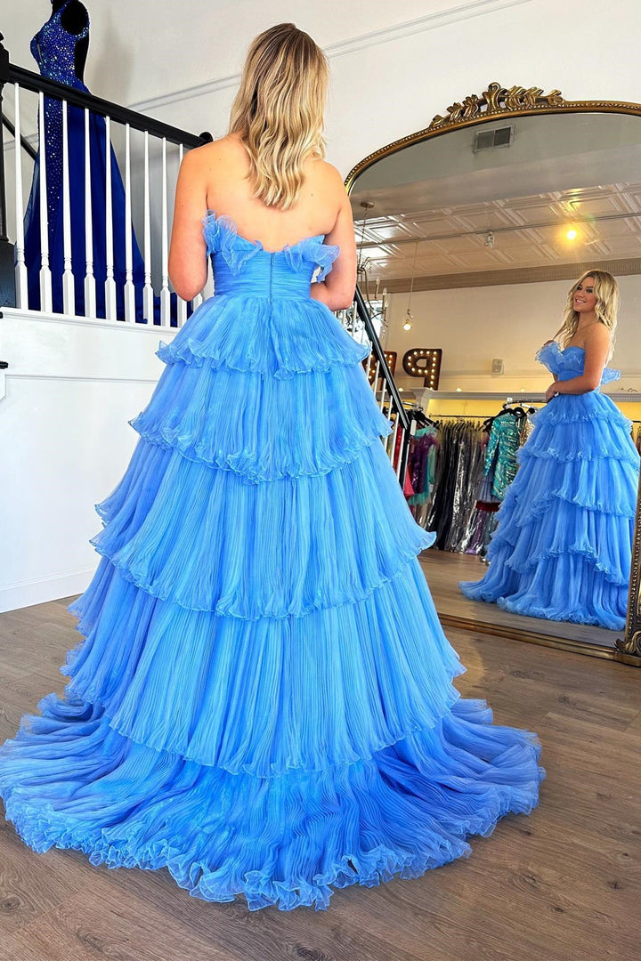 layered tube tulle dress Bowknot tube top design multi-layer irregular tulle flowing wedding dr PreppyDress