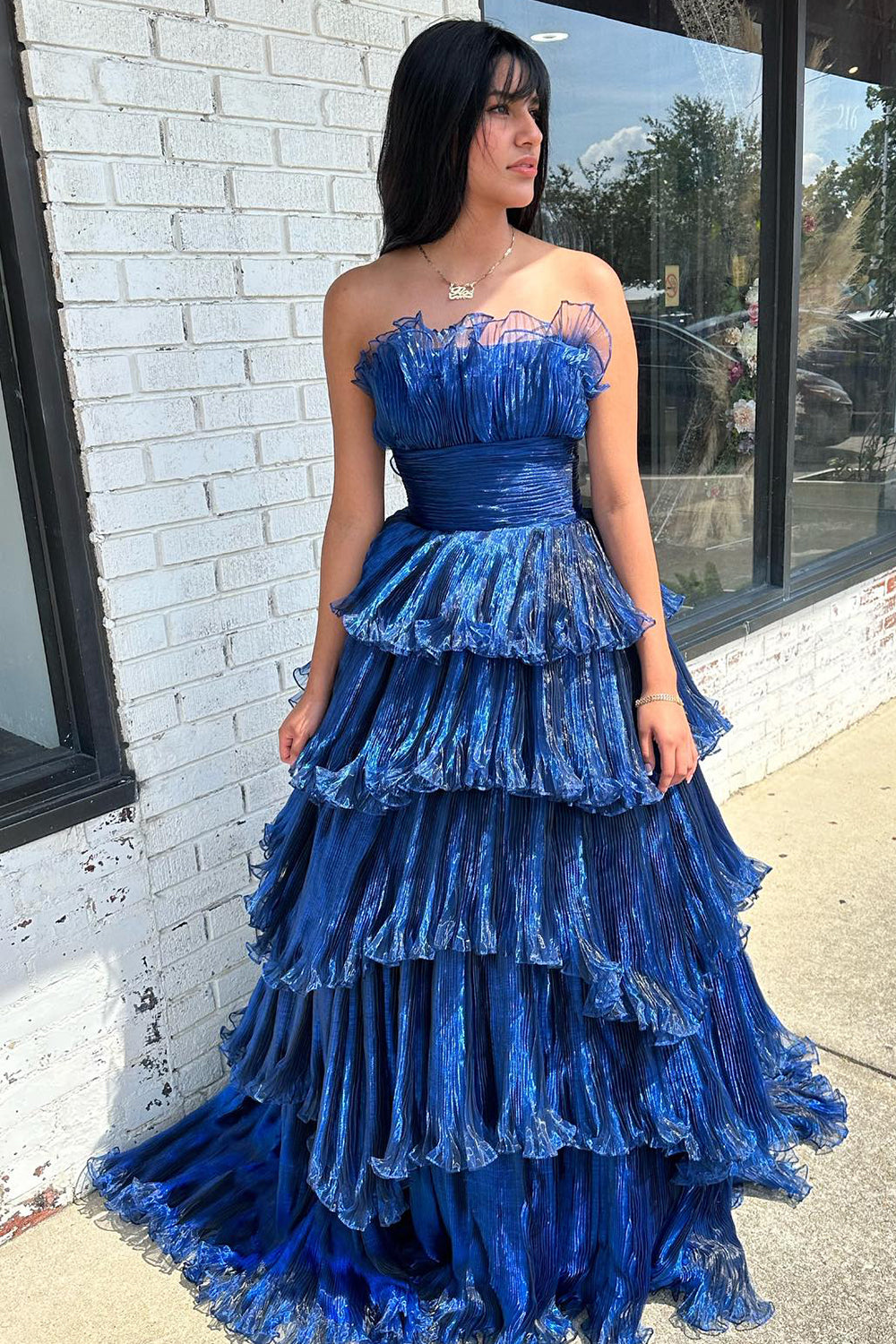 Dressime A Line Strapless Princess Tulle Tiered Layers Ruffles Long Pr dressime Dressime A Line Strapless Princess Tulle Tiered Layers Ruffles Long Pr dressime