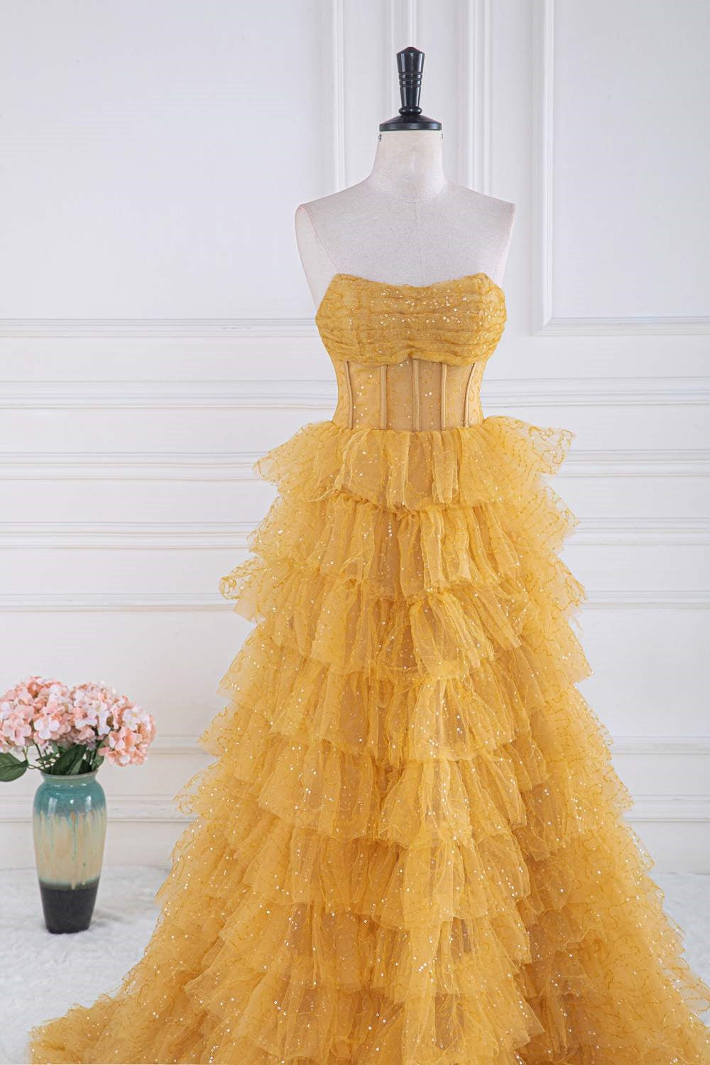 sequin tier dress Flower Sequin Tier Maxi Dress self-portrait-US