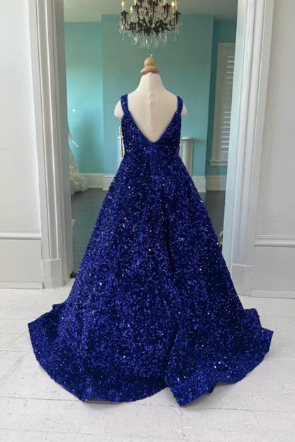 Dressime A-Line Straps Sequin Girl Pageant Dress dressime
