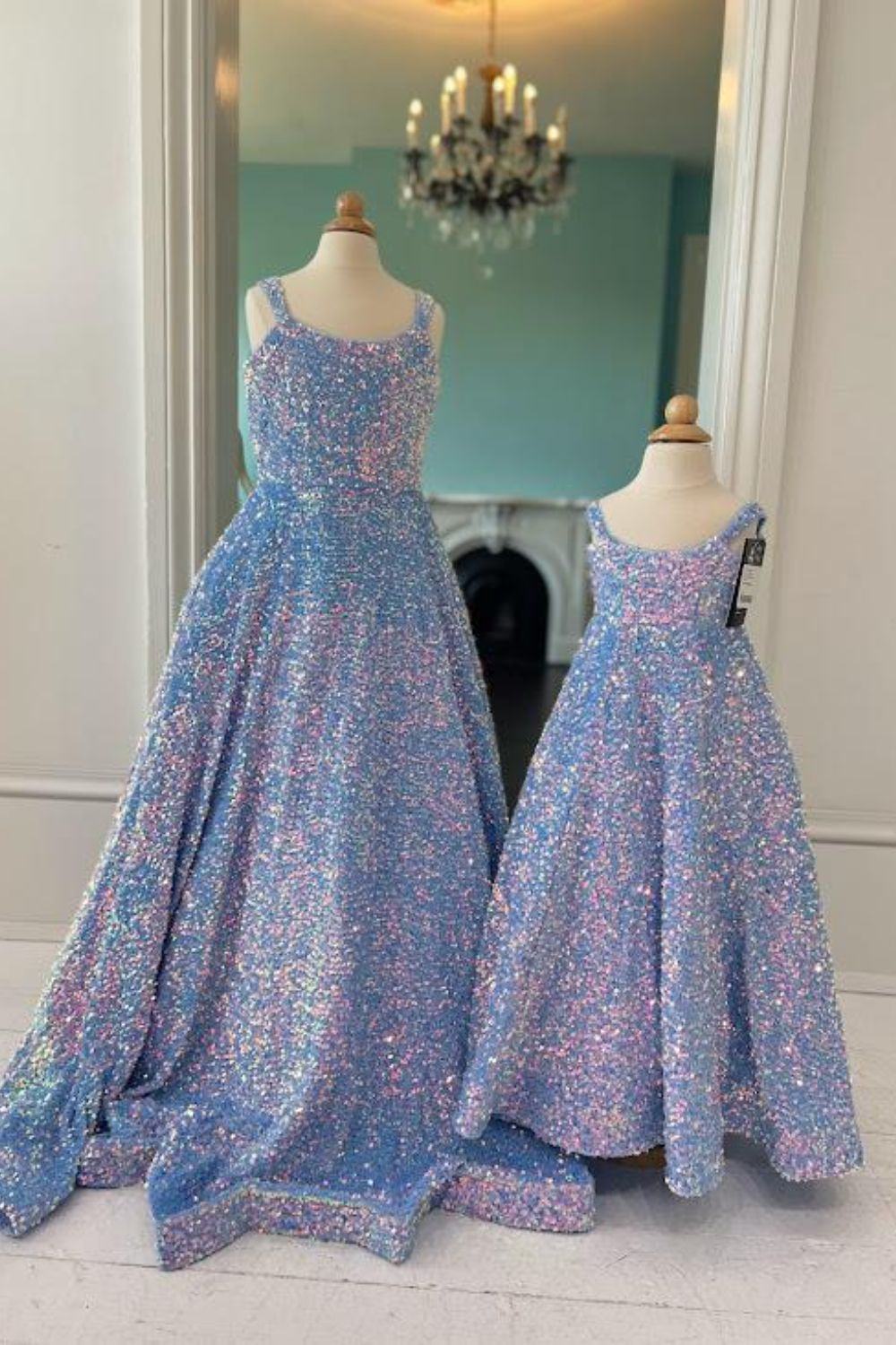 Dressime A-Line Straps Sequin Girl Pageant Dress dressime