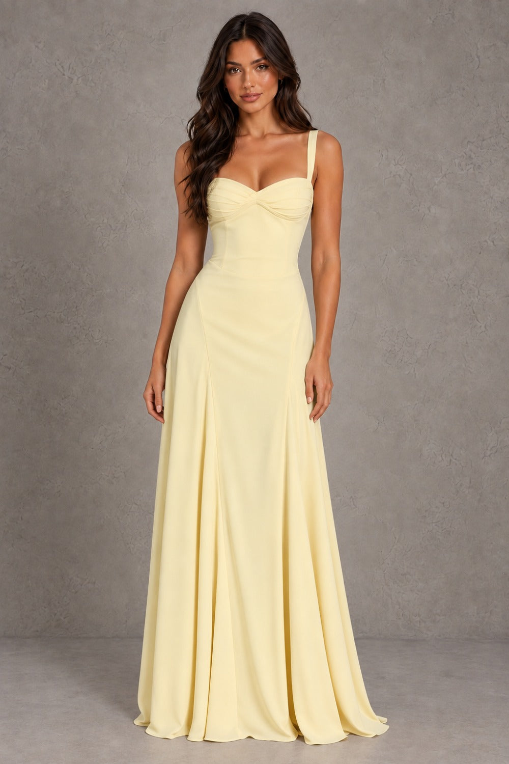 Dressime A Line Sweetheart Sleeveless Chiffon Maxi Prom Dresses