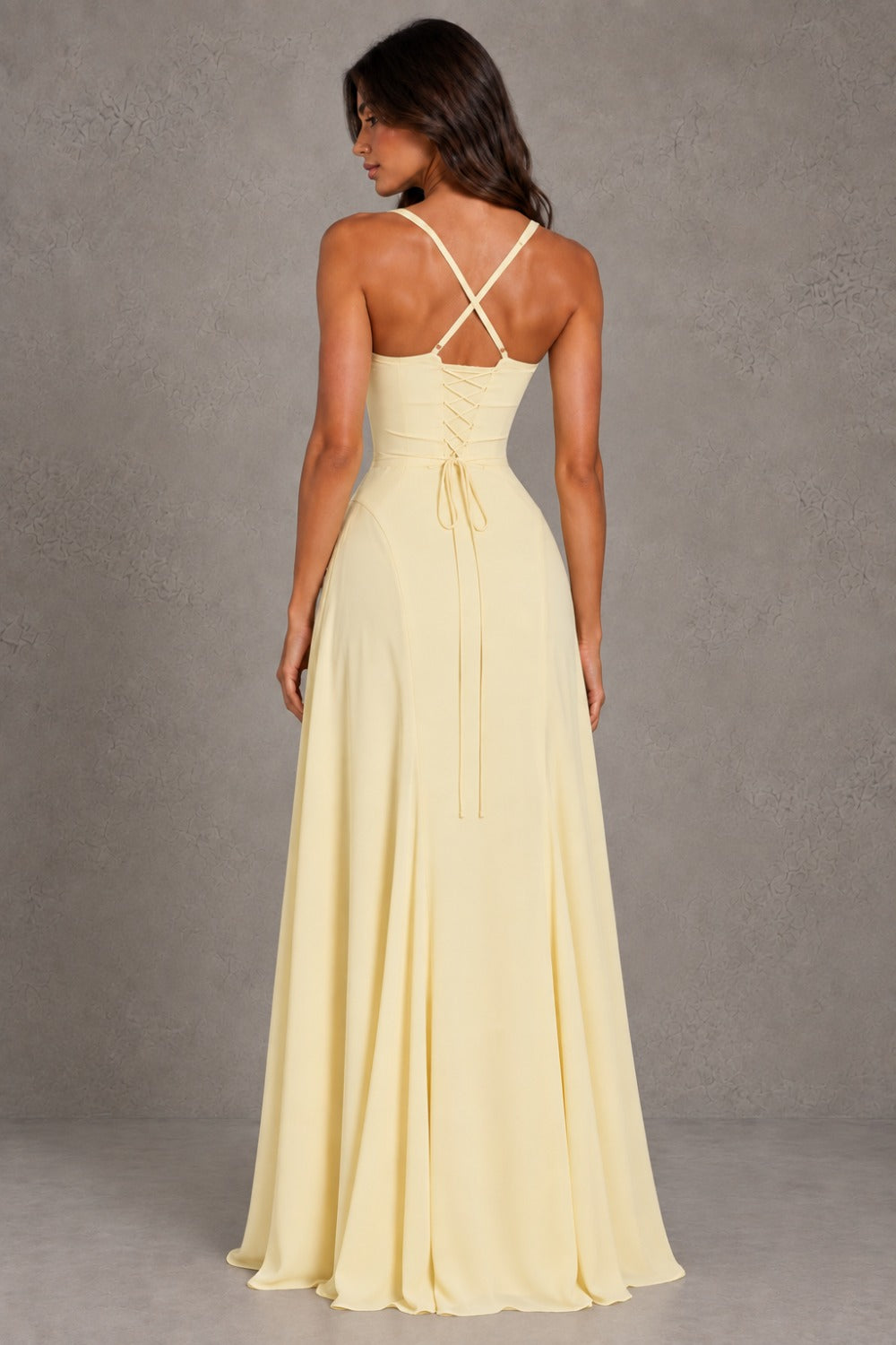 Dressime A Line Sweetheart Sleeveless Chiffon Maxi Prom Dresses