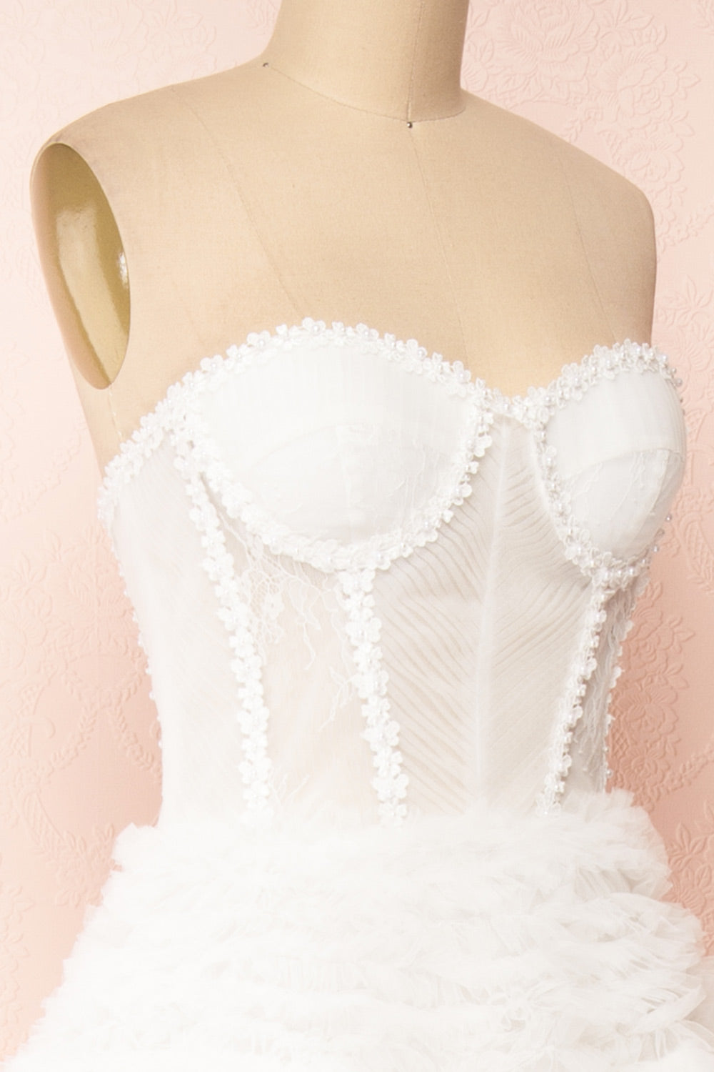 Dressime A Line Sweetheart Tulle Tiered Long Prom Dress dressime