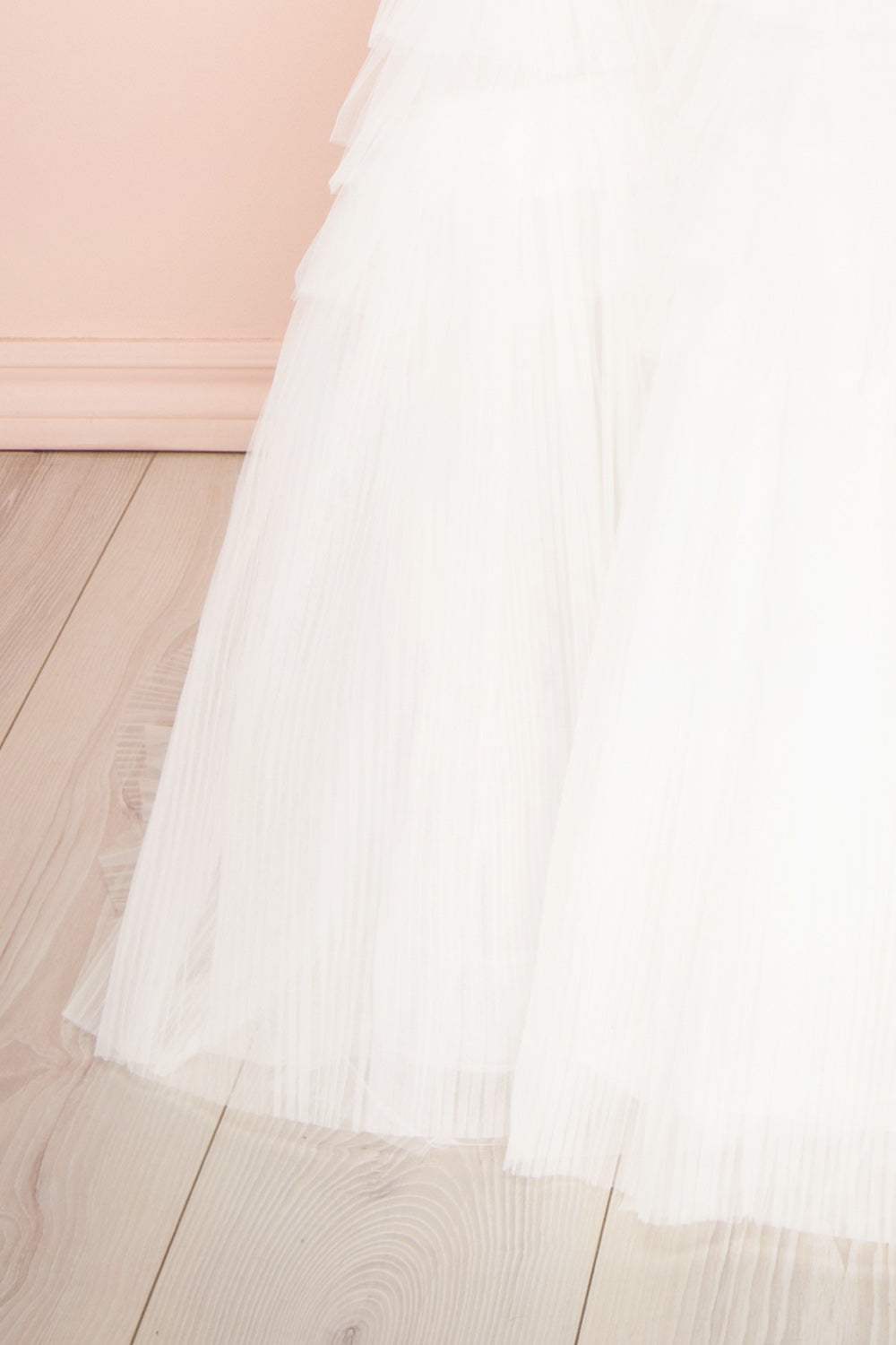 Dressime A Line Sweetheart Tulle Tiered Long Prom Dress dressime