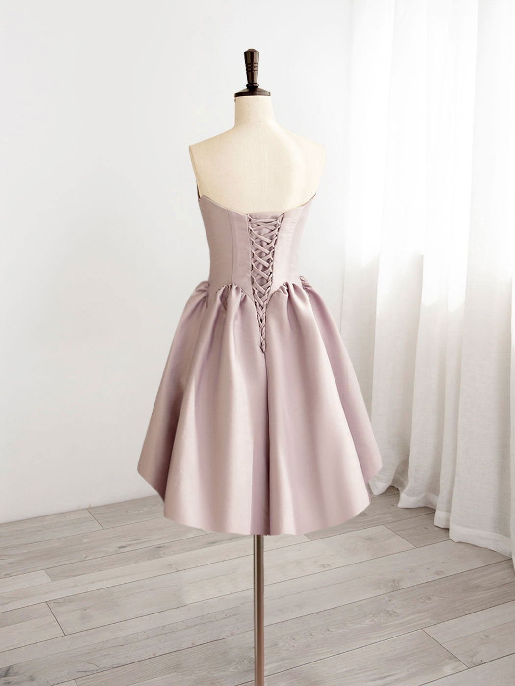 Dressime A-Line V Neck Satin Short Party Dress dressime Dressime A-Line V Neck Satin Short Party Dress dressime