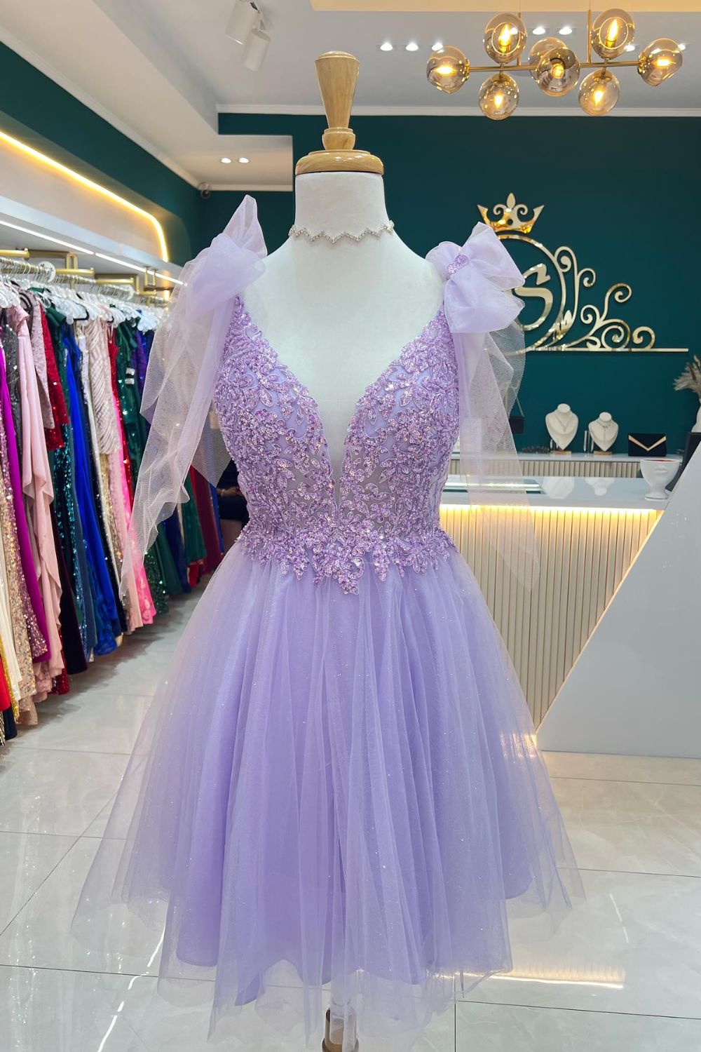 Dressime A Line V Neck Tulle Short/Mini Homecoming Dresses With Beaded dressime Dressime A Line V Neck Tulle Short/Mini Homecoming Dresses With Beaded dressime