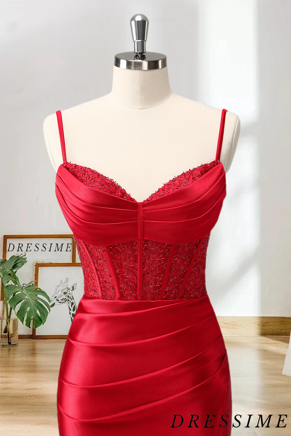 Dressime Bodycon Spaghetti Straps Satin Corset Homecoming Dress with S dressime Dressime Bodycon Spaghetti Straps Satin Corset Homecoming Dress with S dressime