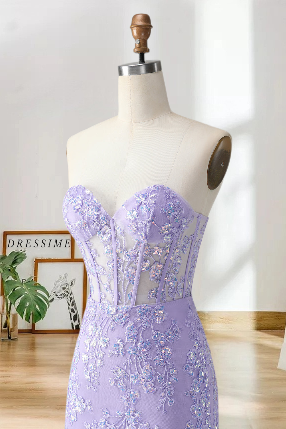 Dressime Bodycon Sweetheart Corset Tight Short/Mini Homecoming Dress with Sequin Appliques dressime