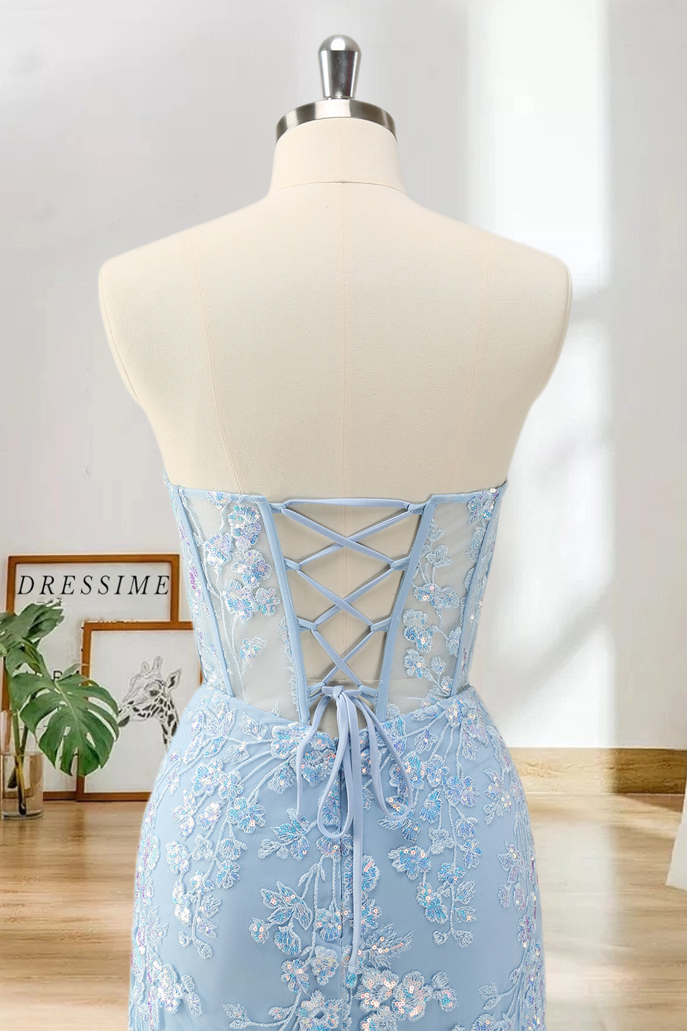 Dressime Bodycon Sweetheart Corset Tight Short/Mini Homecoming Dress with Sequin Appliques dressime