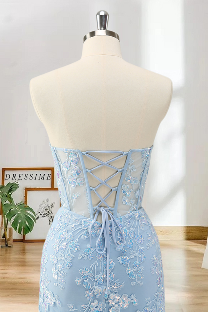 Dressime Bodycon Sweetheart Corset Tight Short/Mini Homecoming Dress with Sequin Appliques dressime