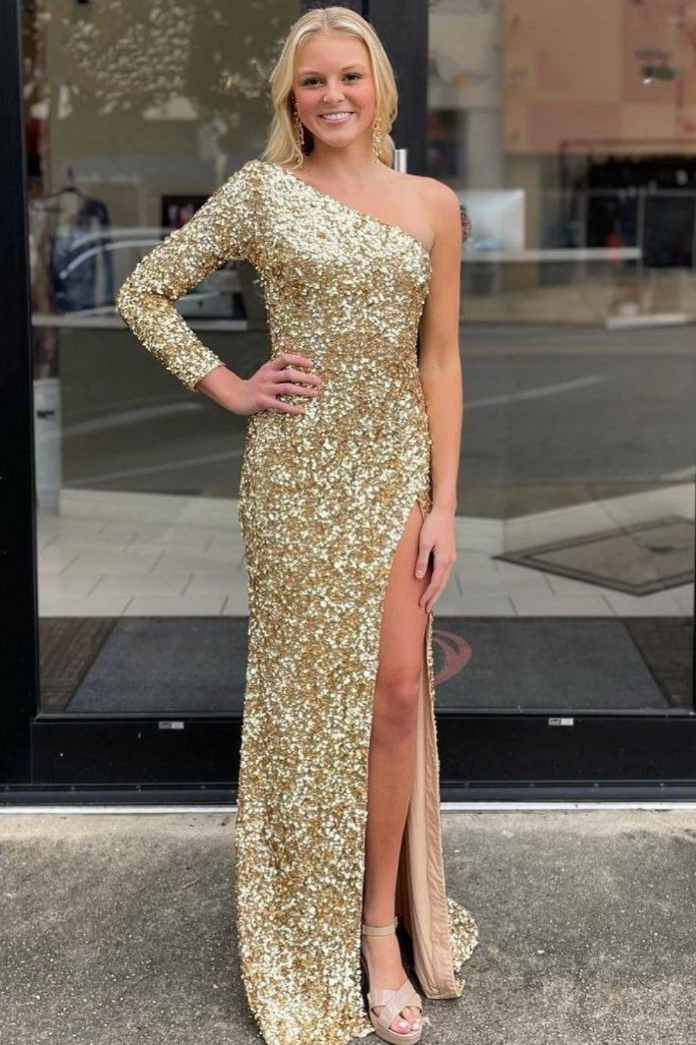 Dressime Blue Prom Dresses Charming One Shoulder Long Simple Cheap Sequin MermaidEvening Dresses dressime Dressime Blue Prom Dresses Charming One Shoulder Long Simple Cheap Sequin MermaidEvening Dresses dressime