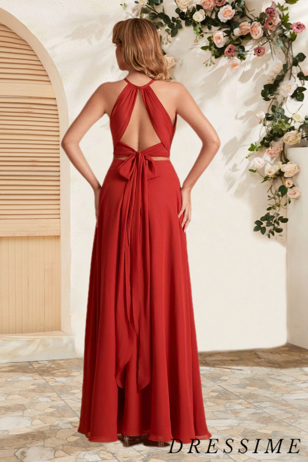 Dressime Chic A Line Halter Chiffon Floor Length Bridesmaid Dress With dressime Dressime Chic A Line Halter Chiffon Floor Length Bridesmaid Dress With dressime