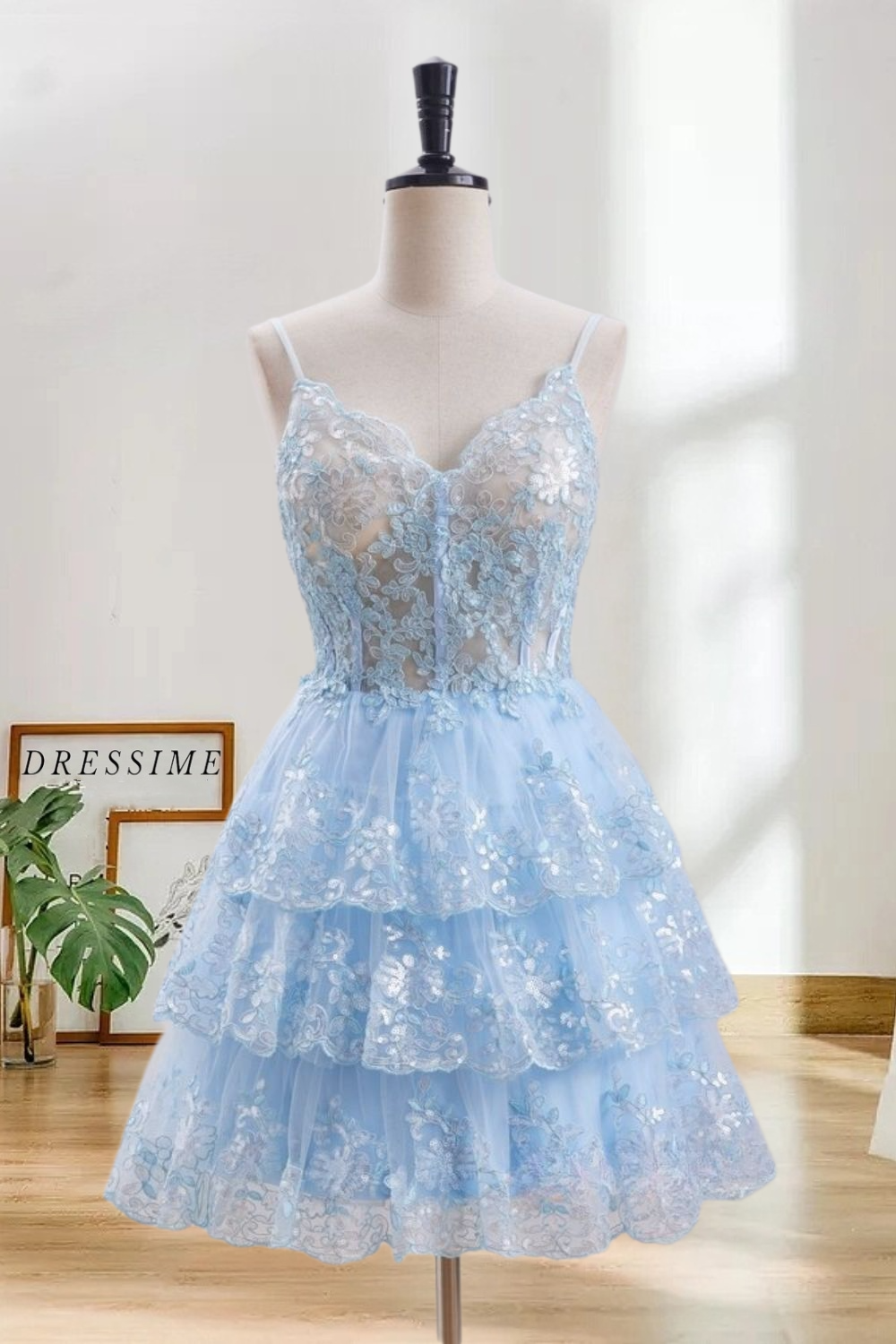 Buy Dressime Fancy Short A-Line Spaghetti Straps Homecoming Dress with dressime Buy Dressime Fancy Short A-Line Spaghetti Straps Homecoming Dress with dressime
