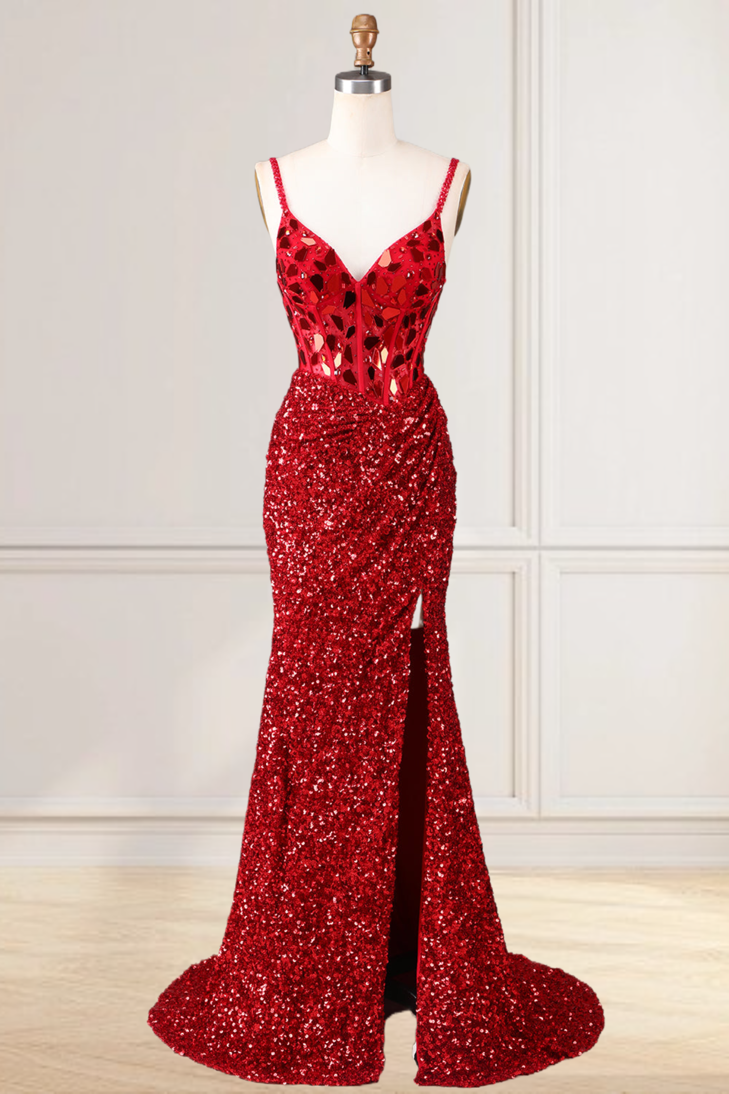 Dressime Glitter Mermaid Spaghetti Straps Sequins Slit Long Prom Dress – dressime Dressime Glitter Mermaid Spaghetti Straps Sequins Slit Long Prom Dress – dressime