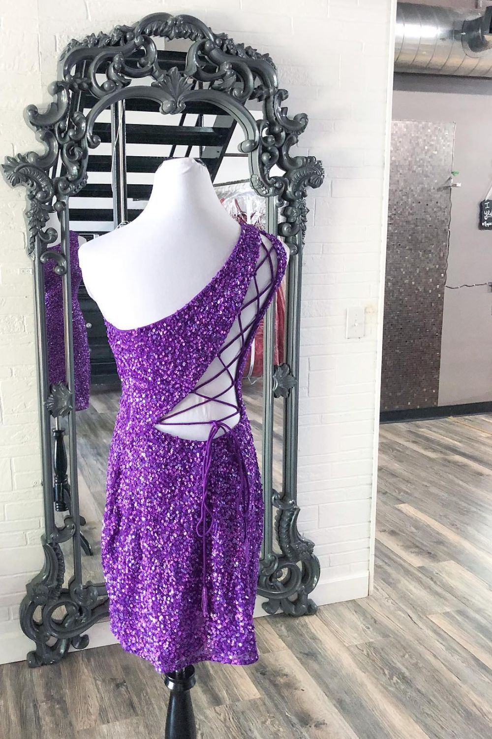 Dressime Homecoming Dresses Sheath Mini One Shoulder Sequins With Eleg dressime Dressime Homecoming Dresses Sheath Mini One Shoulder Sequins With Eleg dressime