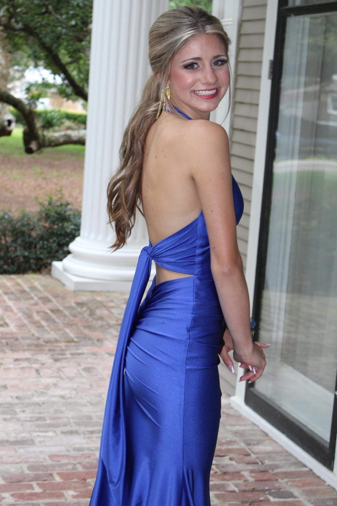 Dressime Mermaid Halter Tie-Back Sleeveless Long Prom Dress dressime Dressime Mermaid Halter Tie-Back Sleeveless Long Prom Dress dressime