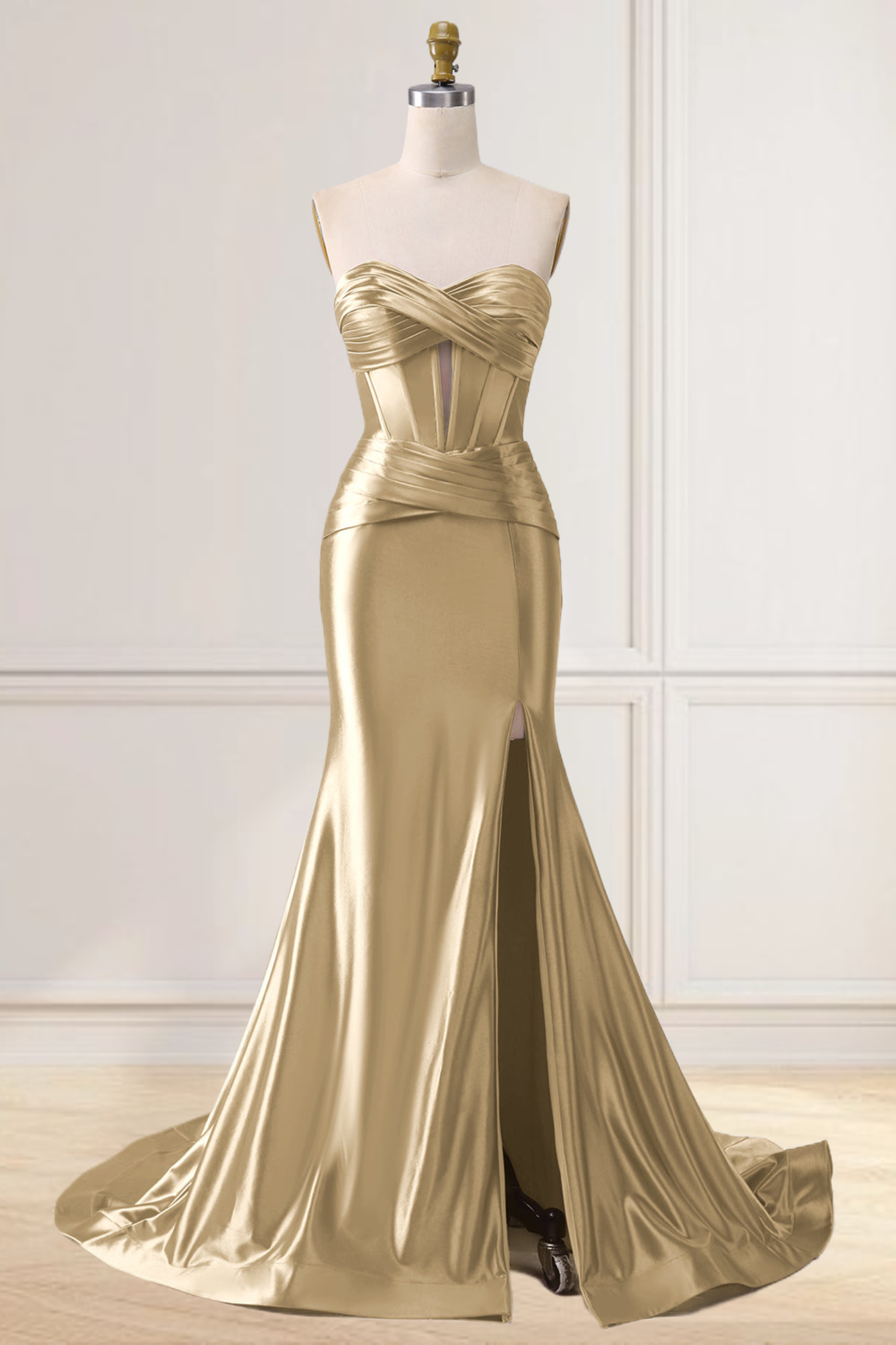 Dressime Mermaid Satin Sweetheart Cut Out Long Prom Dress with Slit dressime Dressime Mermaid Satin Sweetheart Cut Out Long Prom Dress with Slit dressime