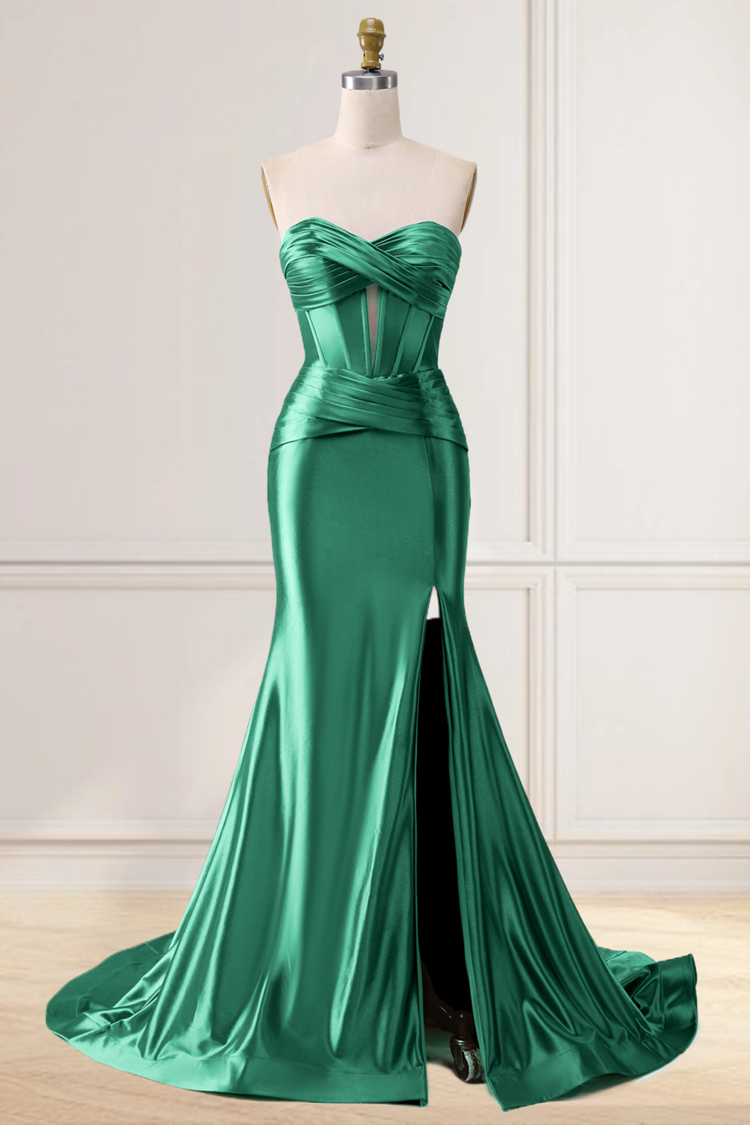 Dressime Mermaid Satin Sweetheart Cut Out Long Prom Dress with Slit dressime Dressime Mermaid Satin Sweetheart Cut Out Long Prom Dress with Slit dressime