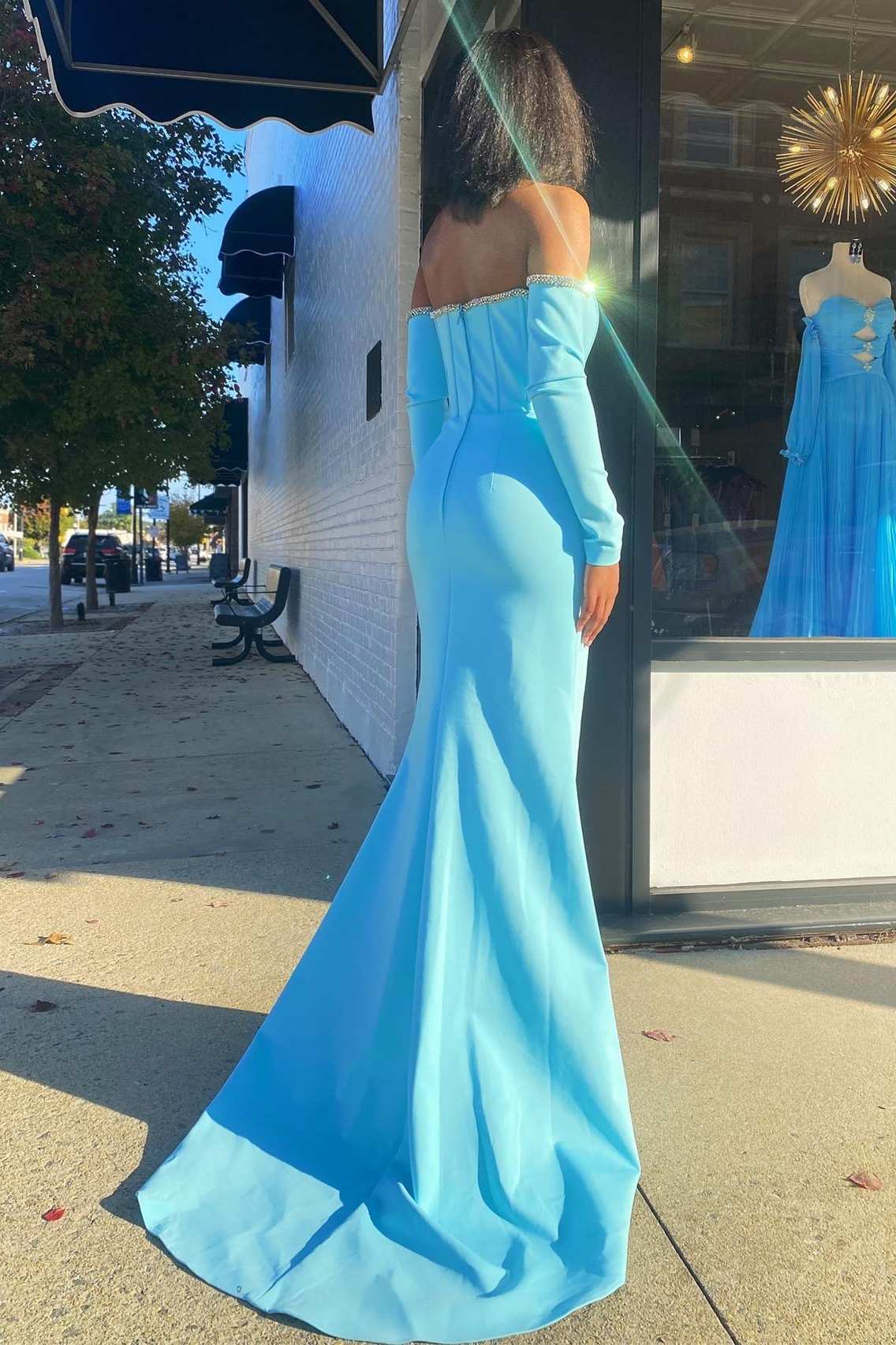 dressimeDressime Mermaid Strapless Long Sleeve Prom Dress 
