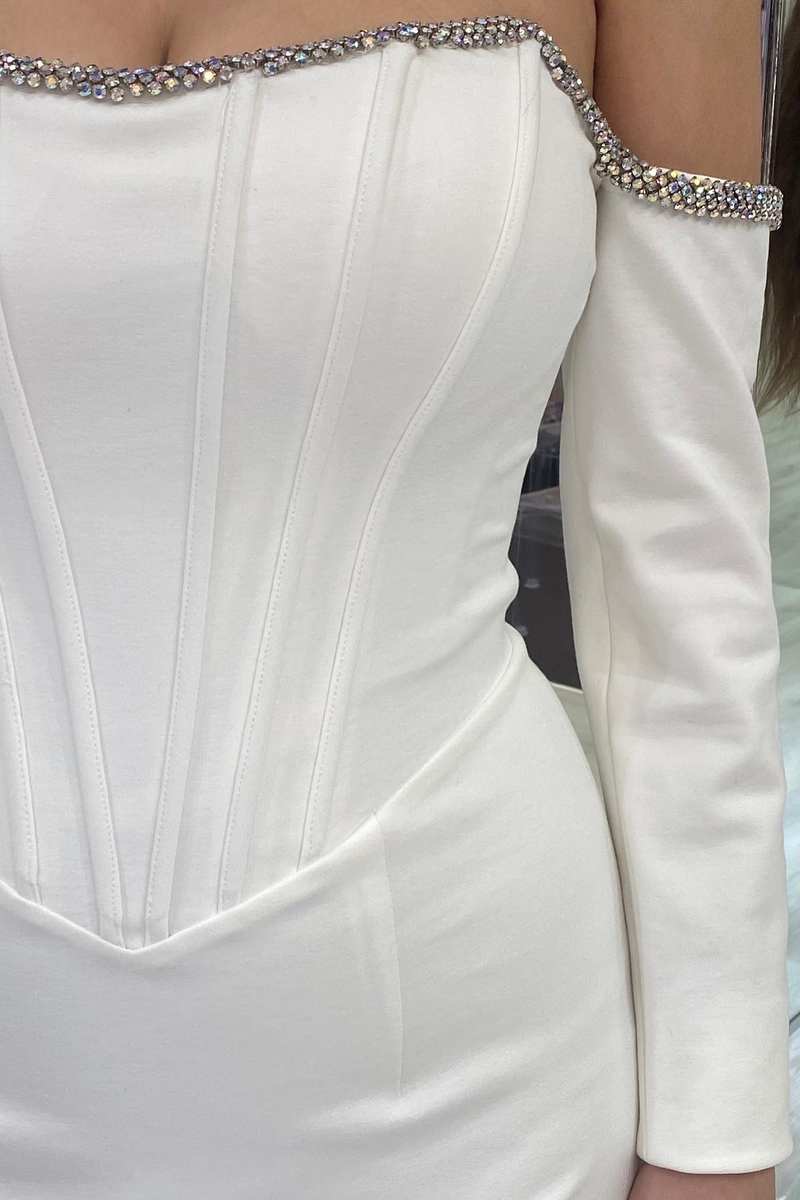 dressimeDressime Mermaid Strapless Long Sleeve Prom Dress 