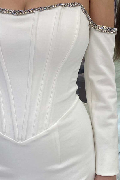 dressimeDressime Mermaid Strapless Long Sleeve Prom Dress 