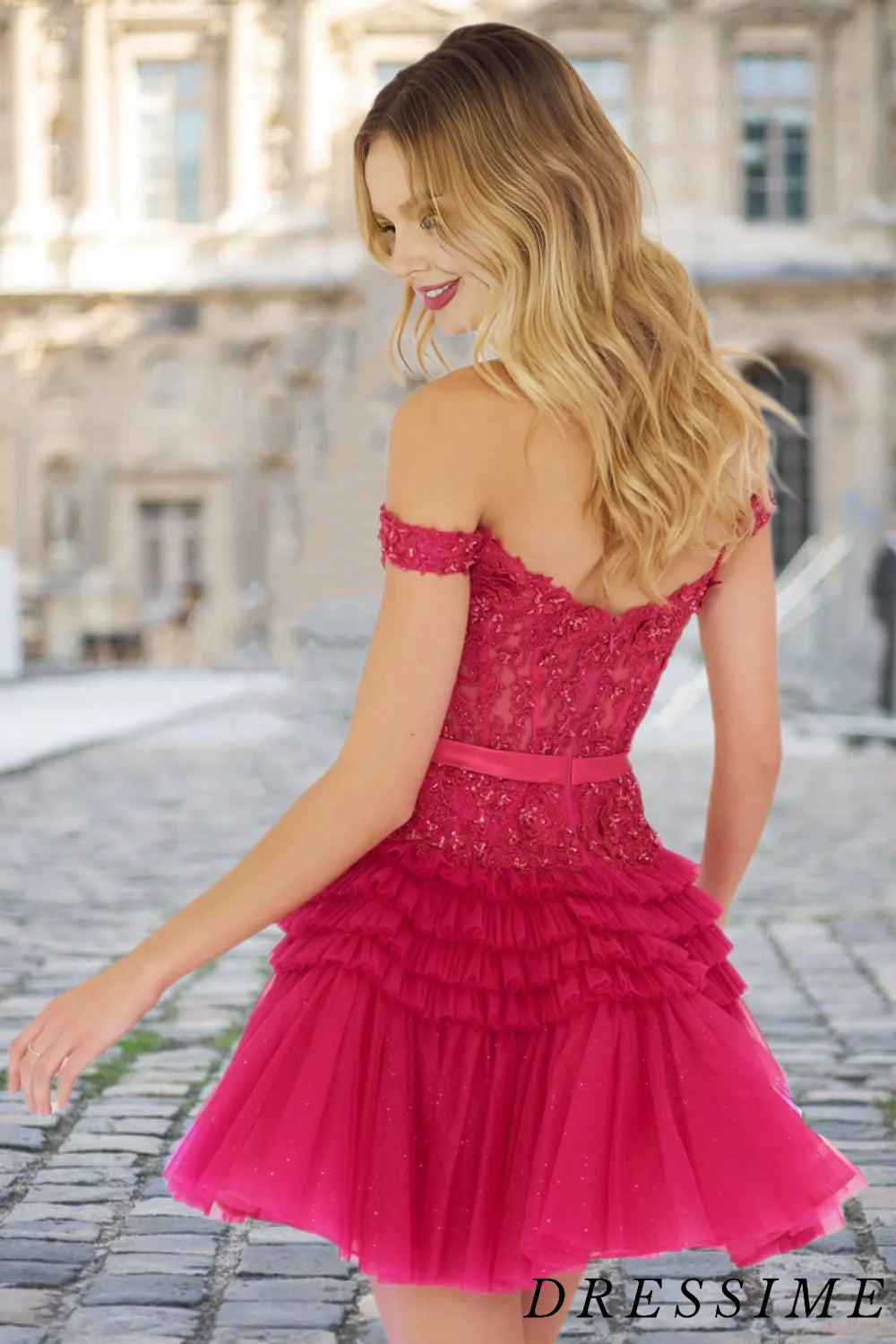 Dressime Sexy Off the Shoulder Lace Appliques Homecoming Dresses Short dressime Dressime Sexy Off the Shoulder Lace Appliques Homecoming Dresses Short dressime