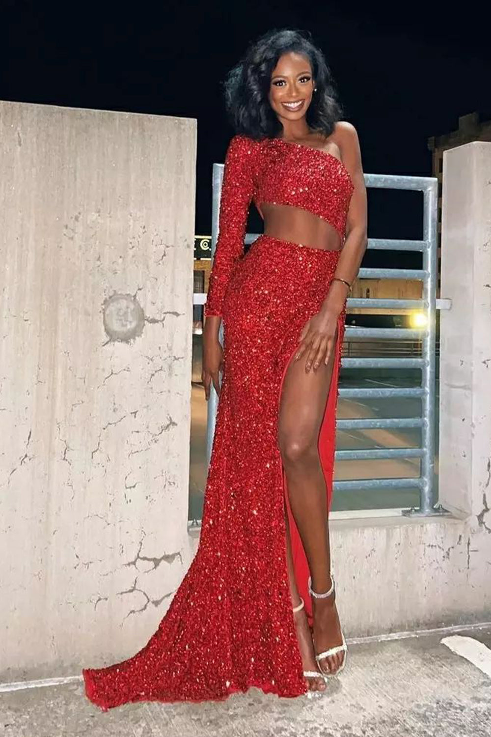 red sparkly cocktail dress Ariana Sequin Mini Party Above Knee Strapless Dress With Red Tight