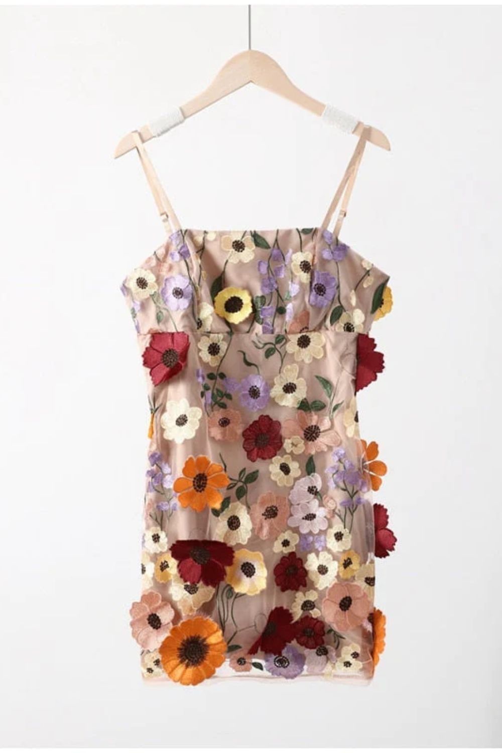 Dressime Sheath Spaghetti Straps 3D Flower Homecoming Dress For Teens dressime