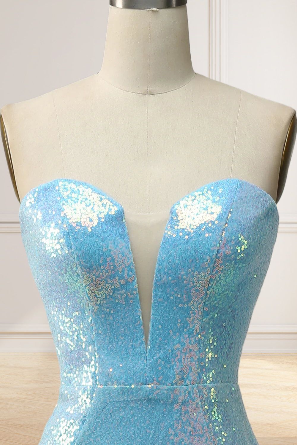 Dressime Sheath Sweetheart Sequins Long Prom Dress with Feather dressime