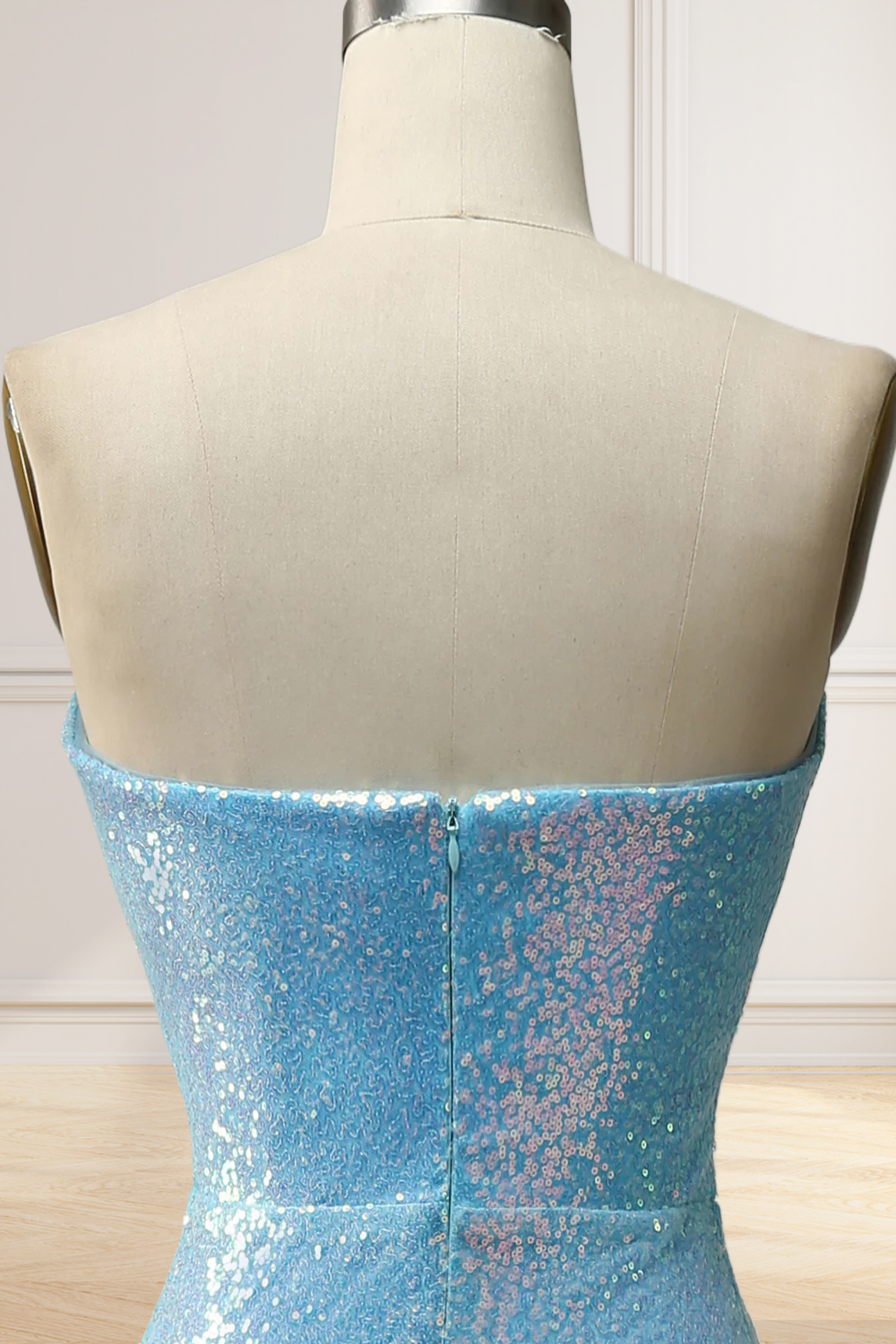 Dressime Sheath Sweetheart Sequins Long Prom Dress with Feather dressime