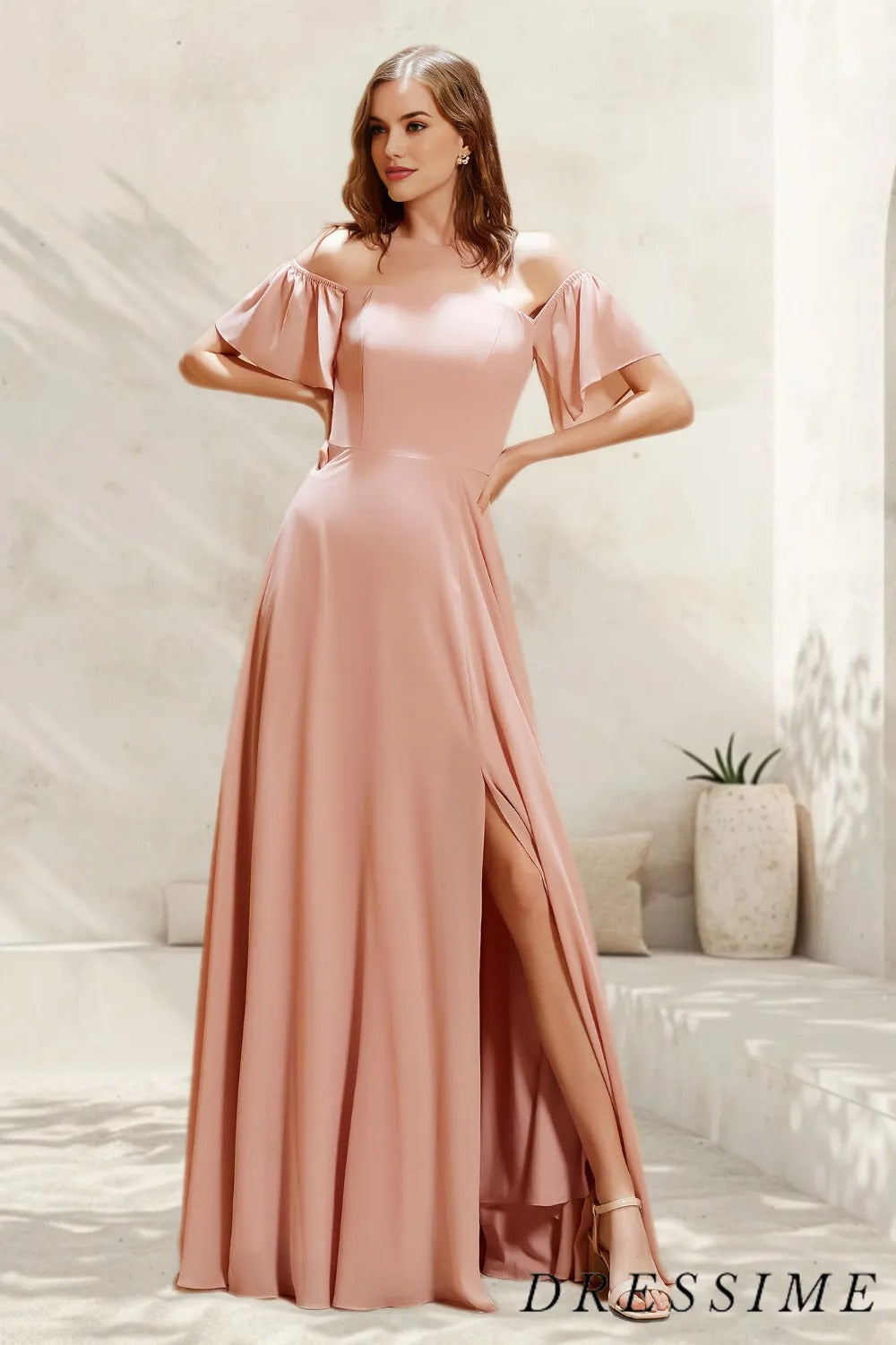 Dressime Simple A Line Off The Shoulder Chiffon Floor Length Bridesmai dressime Dressime Simple A Line Off The Shoulder Chiffon Floor Length Bridesmai dressime