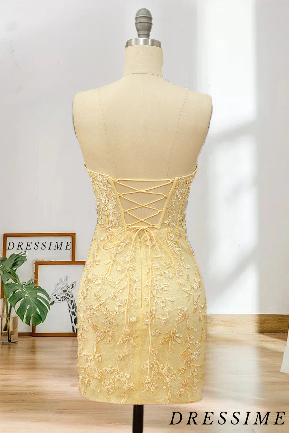 Dressime Strapless Sweetheart Short Pink Bodycon Cute Mini Lace Appliq dressime Dressime Strapless Sweetheart Short Pink Bodycon Cute Mini Lace Appliq dressime