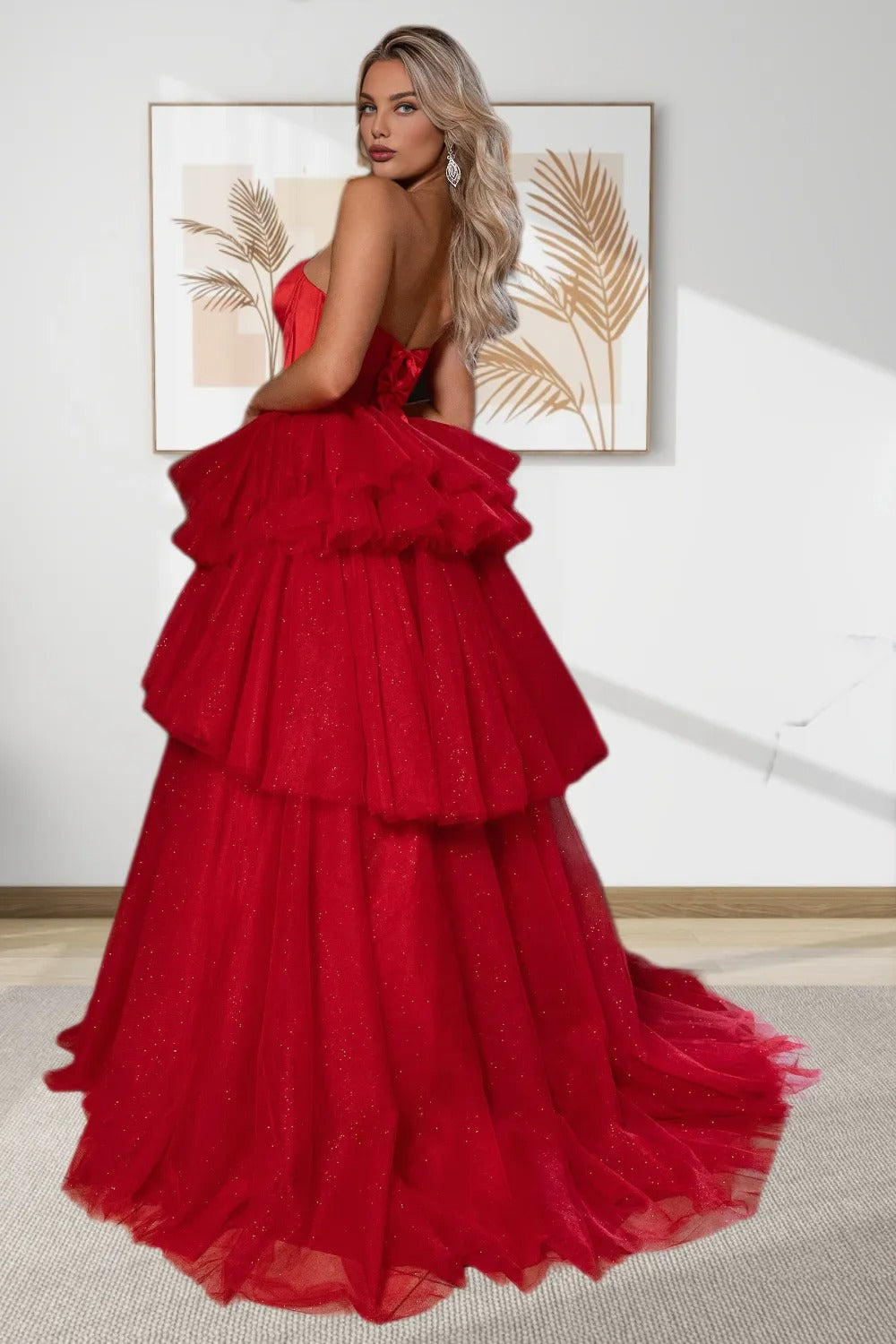 vintage red prom dress Vintage / Retro Red Rhinestone Prom Dresses 2026 Ball Gown Off-The-Shoulder Sleeveless Backless Floor-Length / Long Formal Dresses