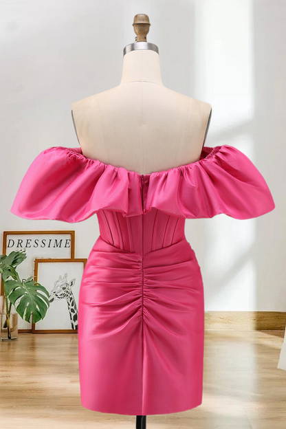 Dressime Bodycon Corset Off The Shoulder Mini Homecoming Dress
