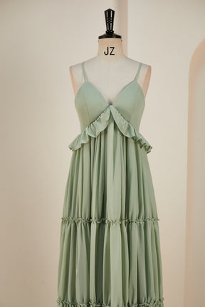 dressimeA-Line Spaghetti Straps Chiffon Bridesmaid Dresses 