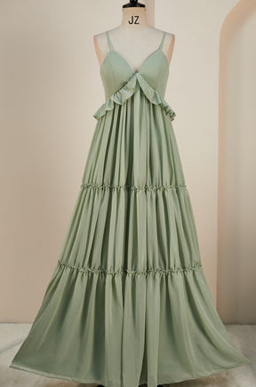 dressimeA-Line Spaghetti Straps Chiffon Bridesmaid Dresses 