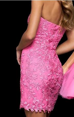 dressimeMulti Color Strapless Homecoming Dresses Tulle With Applique 